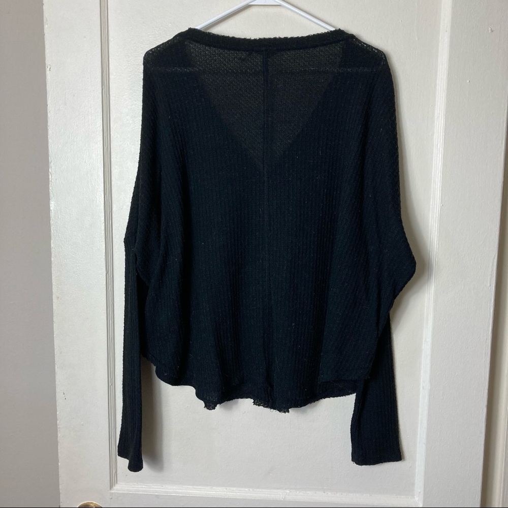 Out from under black jojo waffle knit boxy top women's L oversized - Picture 8 of 8